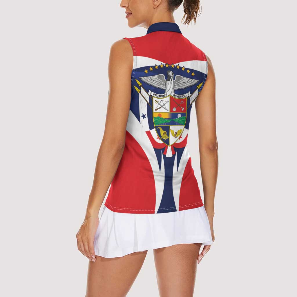 Panama Golden Frog Women Sleeveless Polo Shirt Coat Of Arms - Sporty Style - Wonder Print Shop