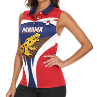 Panama Golden Frog Women Sleeveless Polo Shirt Coat Of Arms - Sporty Style - Wonder Print Shop