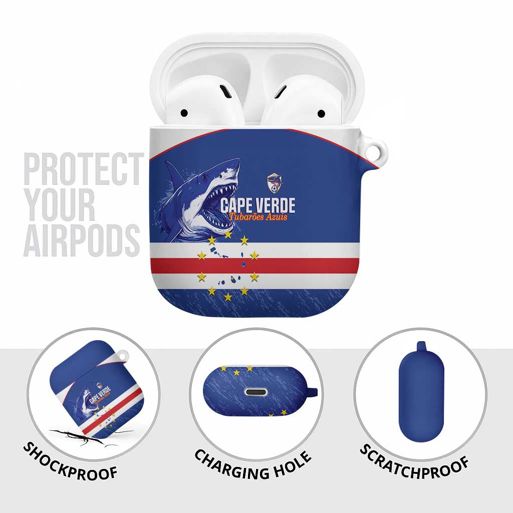 Cape Verde Football AirPods Case Come On Tubaroes Azuis Shark - Wonder Print Shop