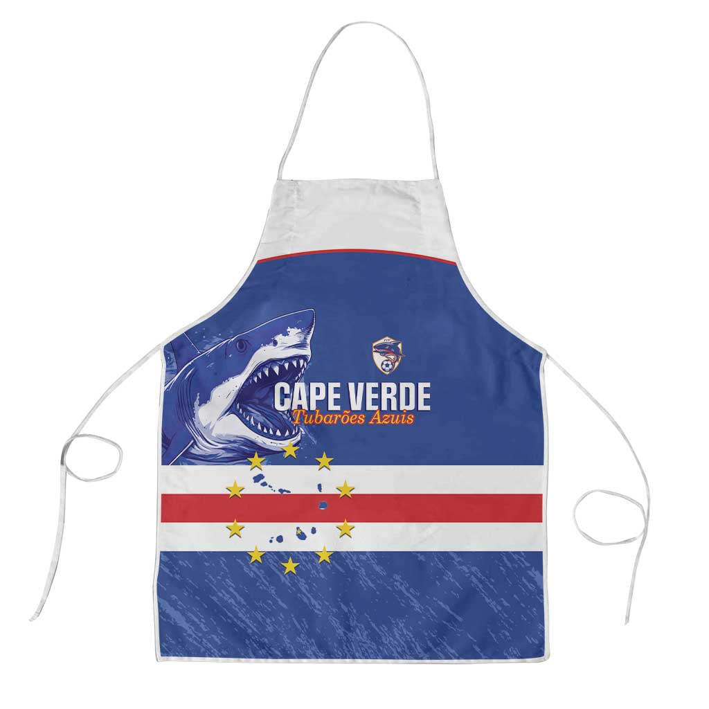 Cape Verde Football Apron Come On Tubaroes Azuis Shark - Wonder Print Shop