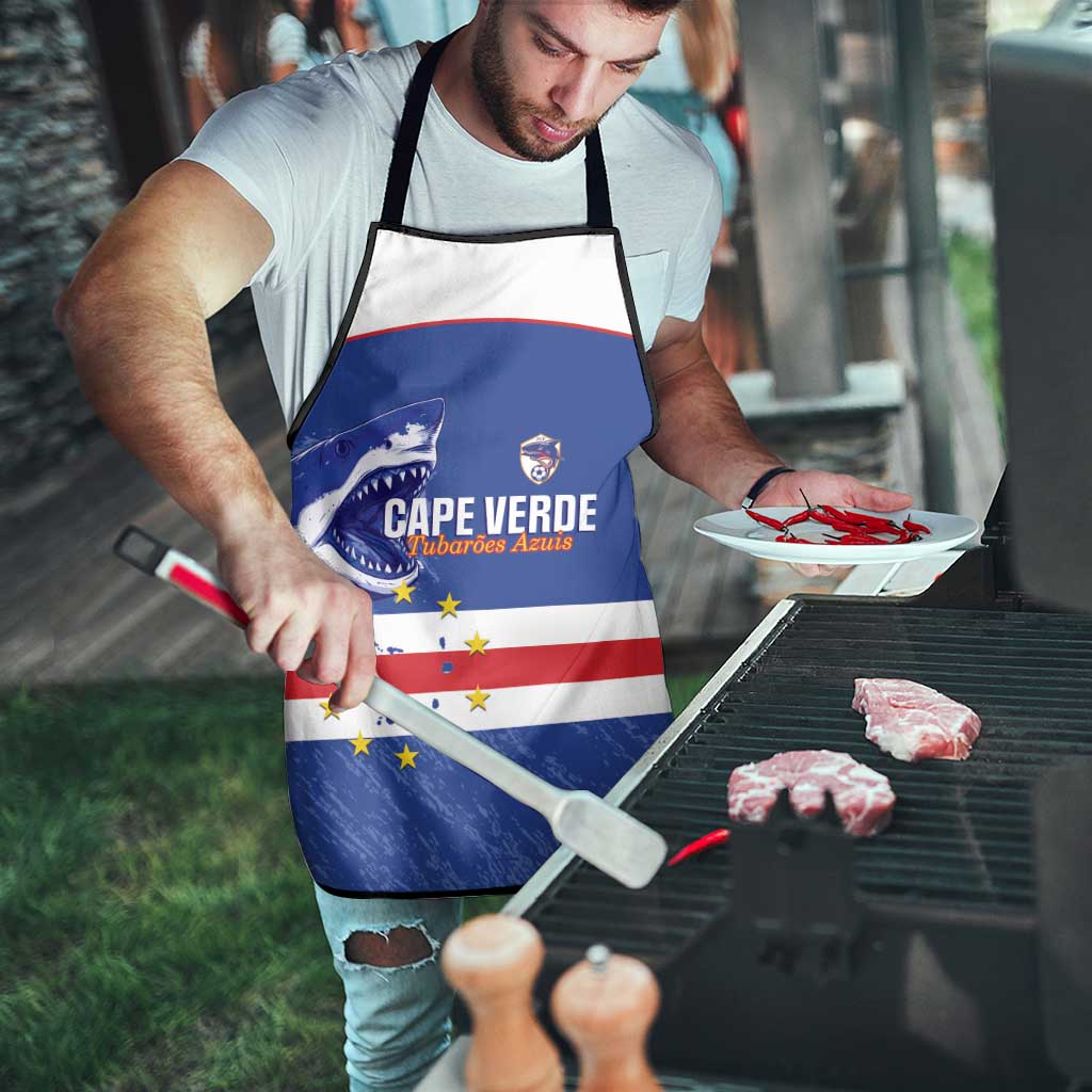Cape Verde Football Apron Come On Tubaroes Azuis Shark - Wonder Print Shop