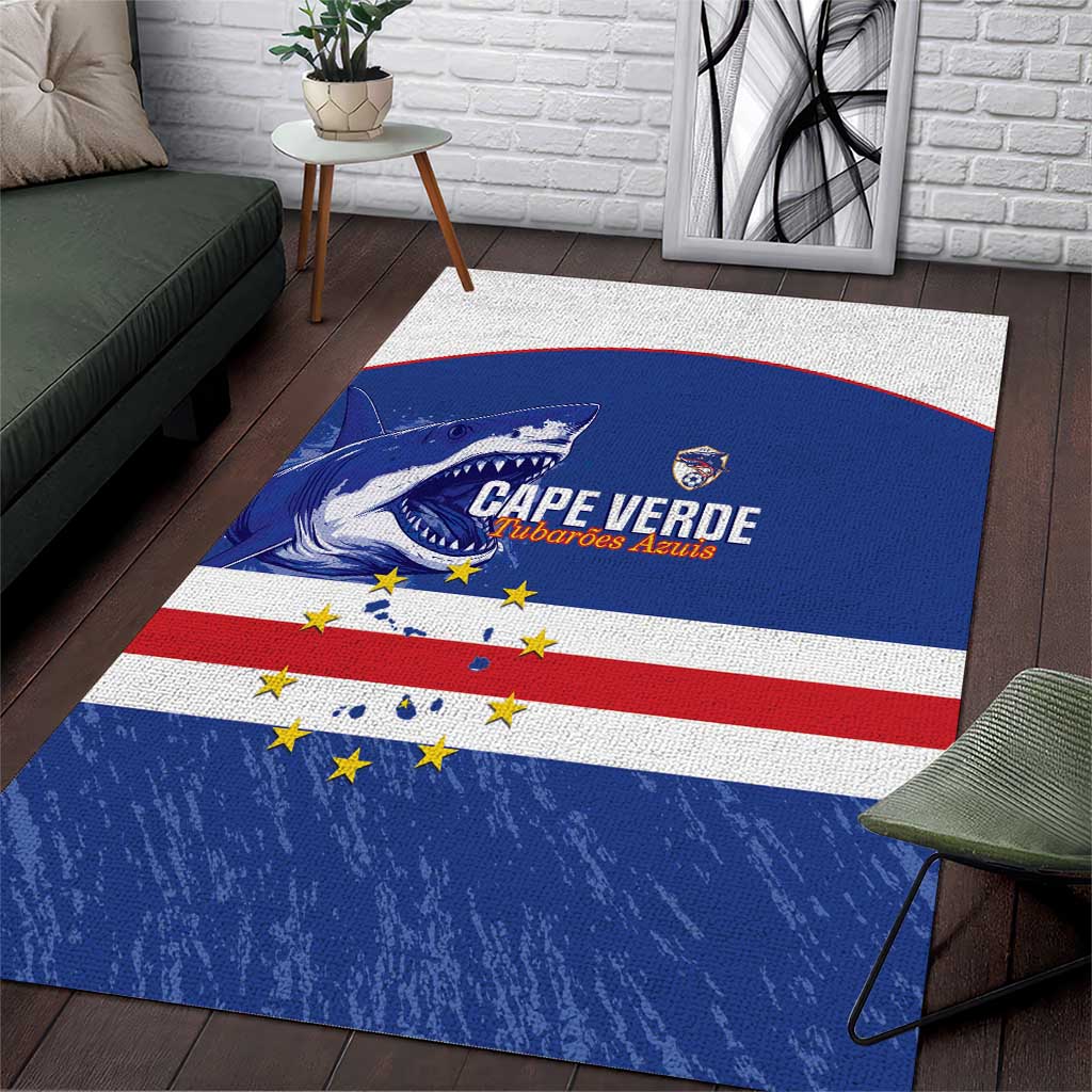 Cape Verde Football Area Rug Come On Tubaroes Azuis Shark - Wonder Print Shop