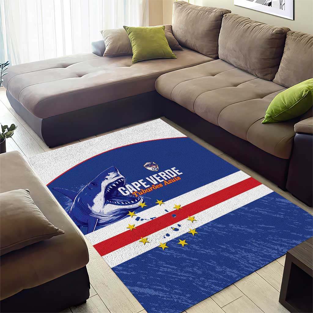 Cape Verde Football Area Rug Come On Tubaroes Azuis Shark - Wonder Print Shop