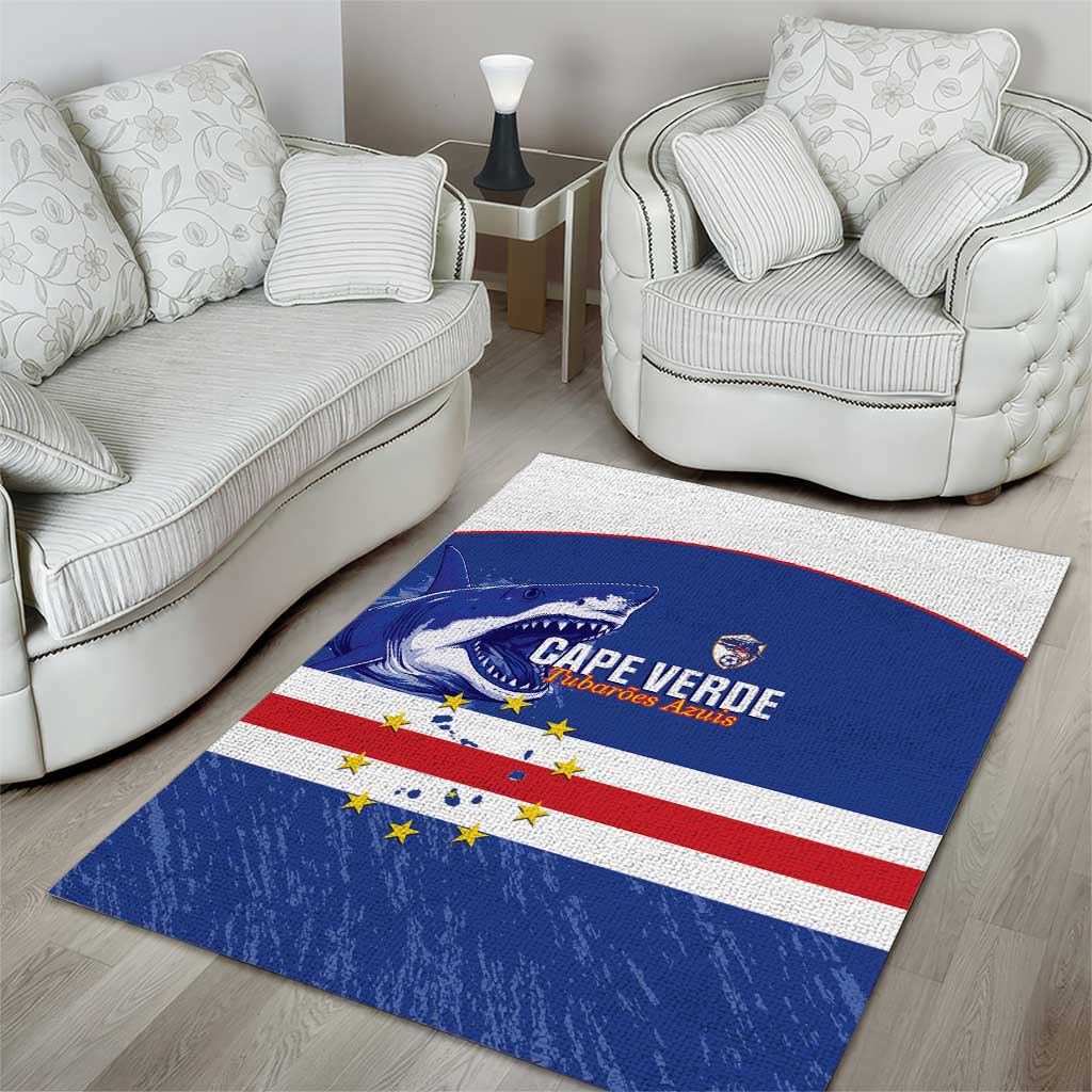 Cape Verde Football Area Rug Come On Tubaroes Azuis Shark - Wonder Print Shop