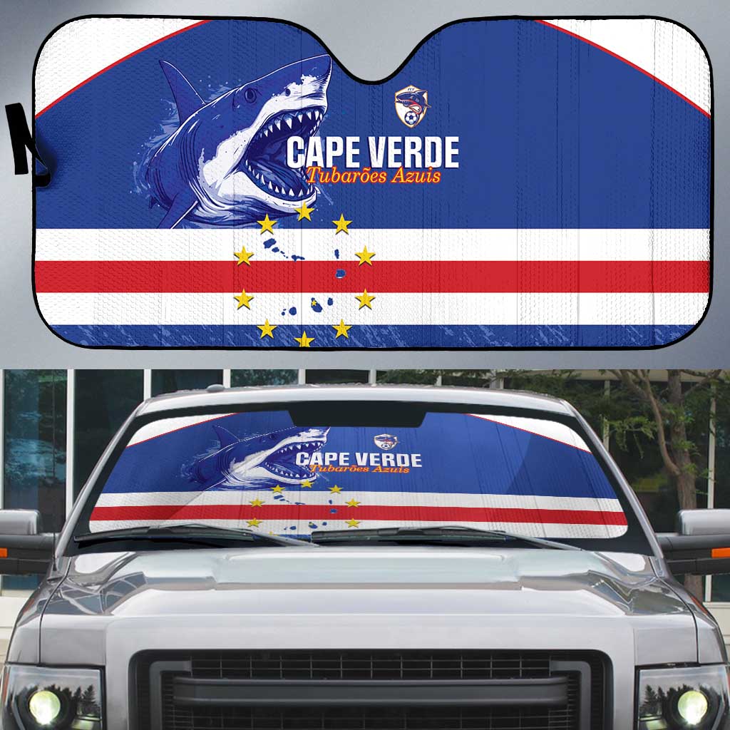 Cape Verde Football Auto Sun Shade Come On Tubaroes Azuis Shark - Wonder Print Shop