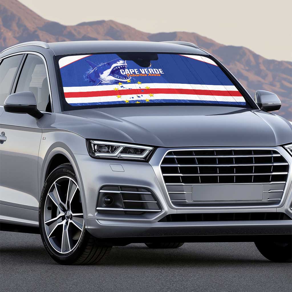 Cape Verde Football Auto Sun Shade Come On Tubaroes Azuis Shark - Wonder Print Shop