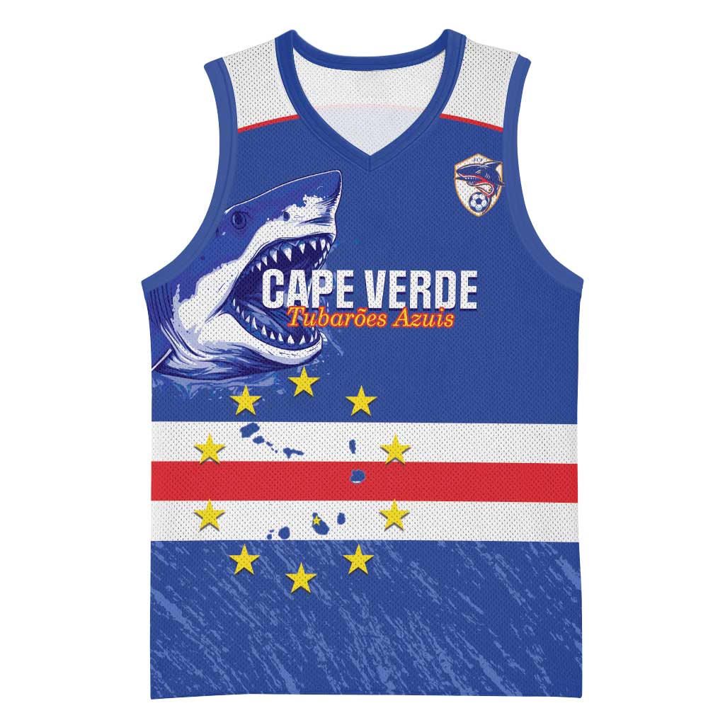 Cape Verde Football Custom Basketball Jersey Come On Tubaroes Azuis Shark - Wonder Print Shop