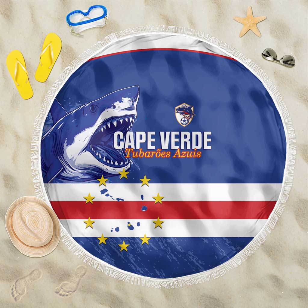 Cape Verde Football Beach Blanket Come On Tubaroes Azuis Shark - Wonder Print Shop