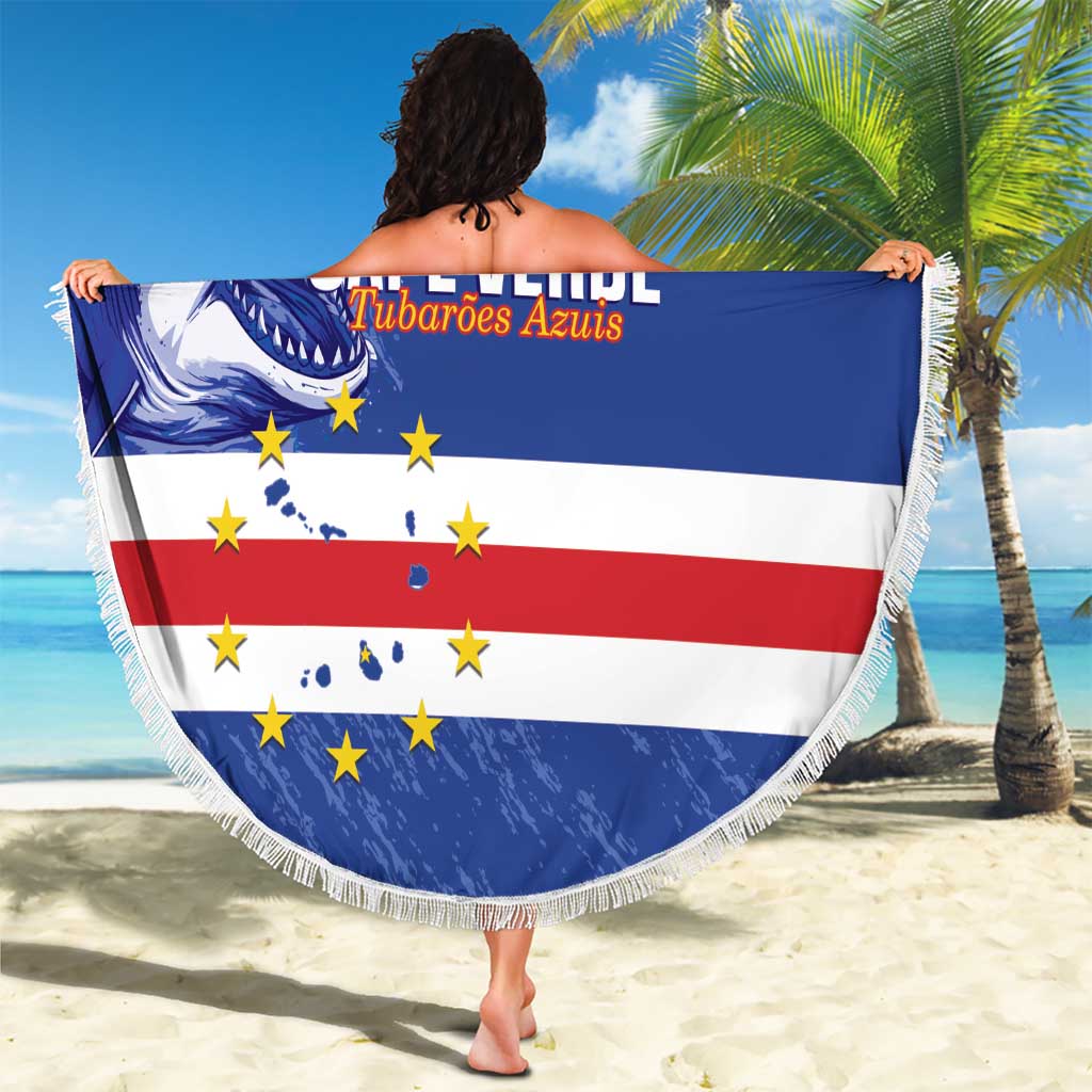 Cape Verde Football Beach Blanket Come On Tubaroes Azuis Shark - Wonder Print Shop