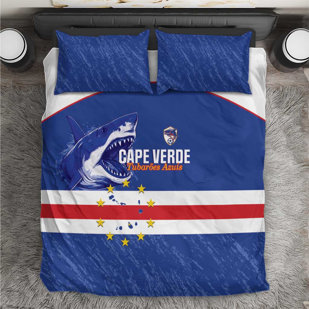 Cape Verde Football Bedding Set Come On Tubaroes Azuis Shark - Wonder Print Shop