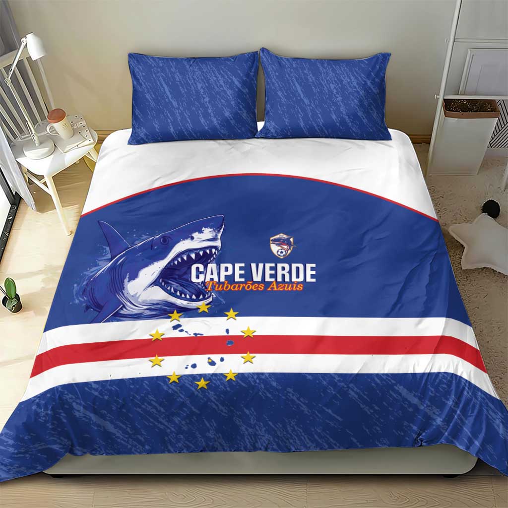 Cape Verde Football Bedding Set Come On Tubaroes Azuis Shark - Wonder Print Shop