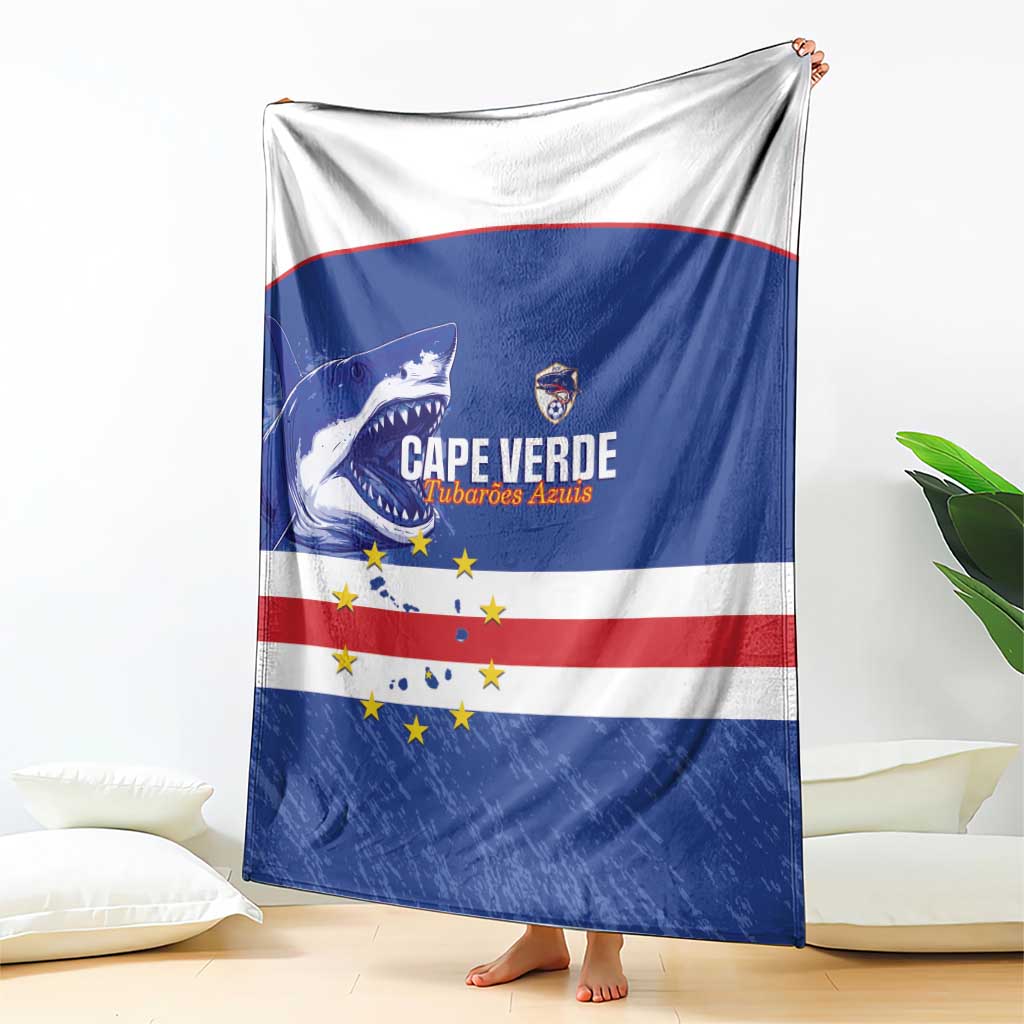 Cape Verde Football Blanket Come On Tubaroes Azuis Shark - Wonder Print Shop