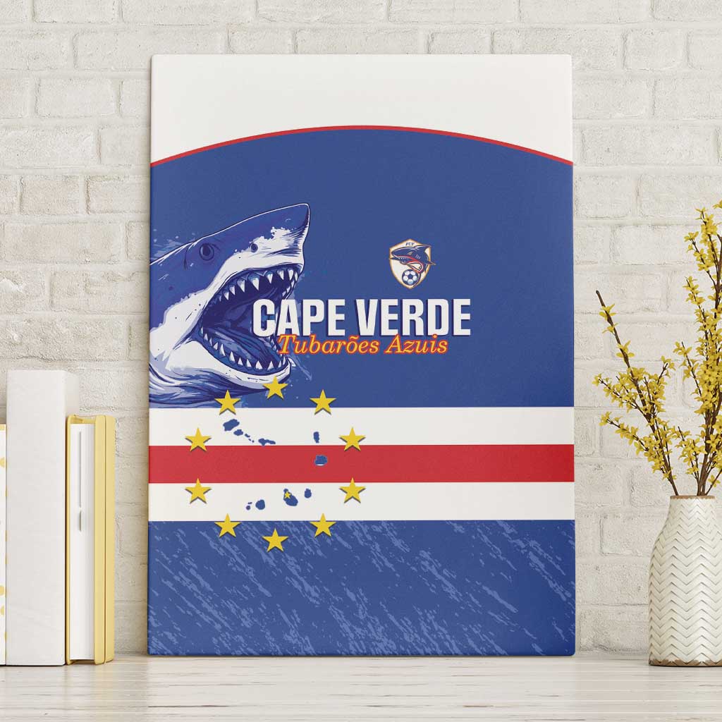 Cape Verde Football Canvas Wall Art Come On Tubaroes Azuis Shark - Wonder Print Shop