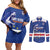 Cape Verde Football Custom Couples Matching Off Shoulder Short Dress and Long Sleeve Button Shirt Come On Tubaroes Azuis Shark - Wonder Print Shop