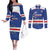 Cape Verde Football Custom Couples Matching Off The Shoulder Long Sleeve Dress and Long Sleeve Button Shirt Come On Tubaroes Azuis Shark - Wonder Print Shop