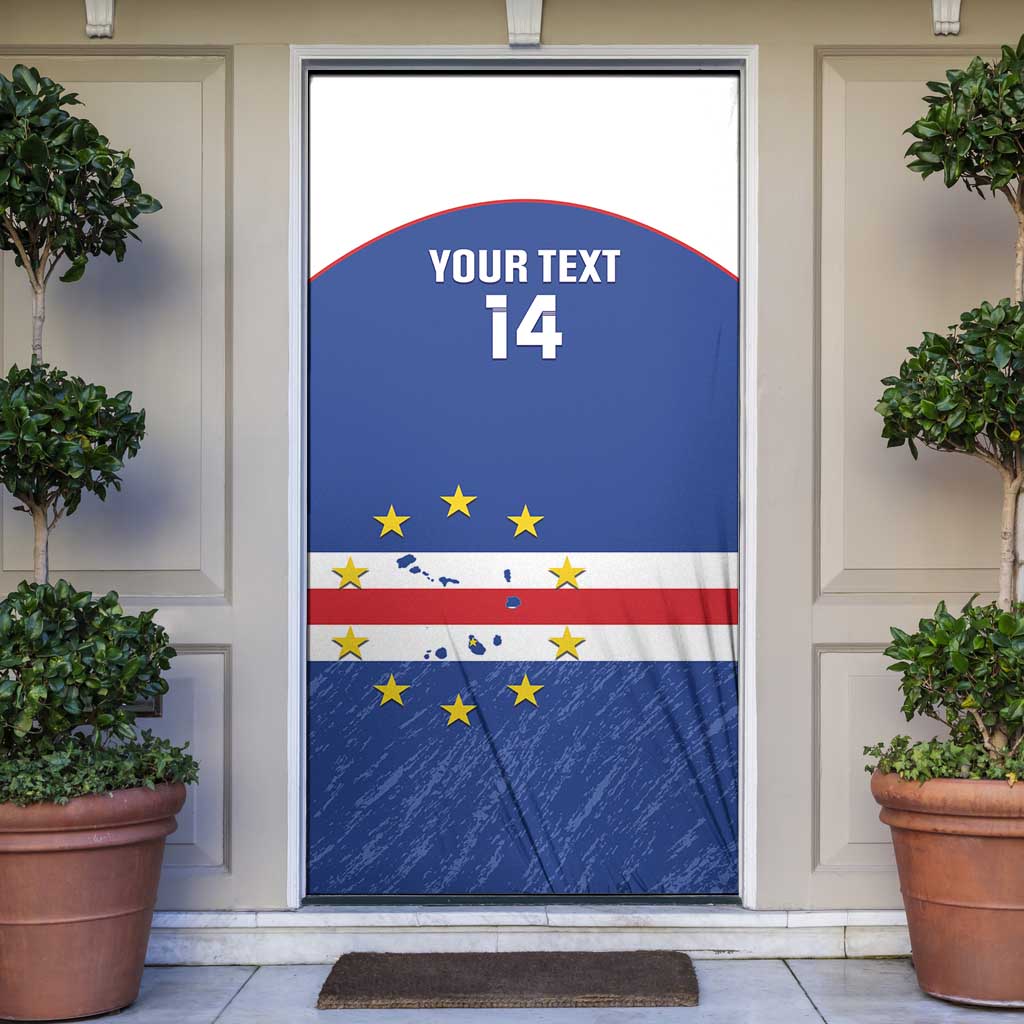 Cape Verde Football Custom Door Cover Come On Tubaroes Azuis Shark - Wonder Print Shop
