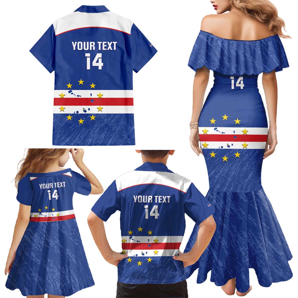 Cape Verde Football Custom Family Matching Mermaid Dress and Hawaiian Shirt Come On Tubaroes Azuis Shark - Wonder Print Shop