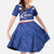Cape Verde Football Custom Family Matching Off The Shoulder Long Sleeve Dress and Hawaiian Shirt Come On Tubaroes Azuis Shark - Wonder Print Shop