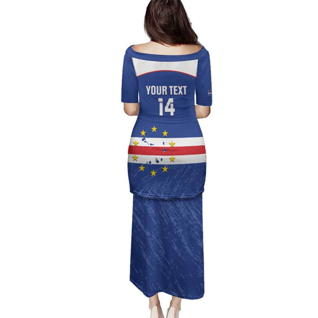 Cape Verde Football Custom Family Matching Puletasi and Hawaiian Shirt Come On Tubaroes Azuis Shark - Wonder Print Shop