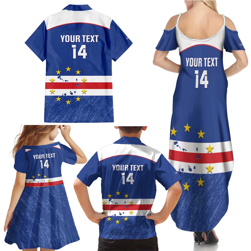 Cape Verde Football Custom Family Matching Summer Maxi Dress and Hawaiian Shirt Come On Tubaroes Azuis Shark - Wonder Print Shop