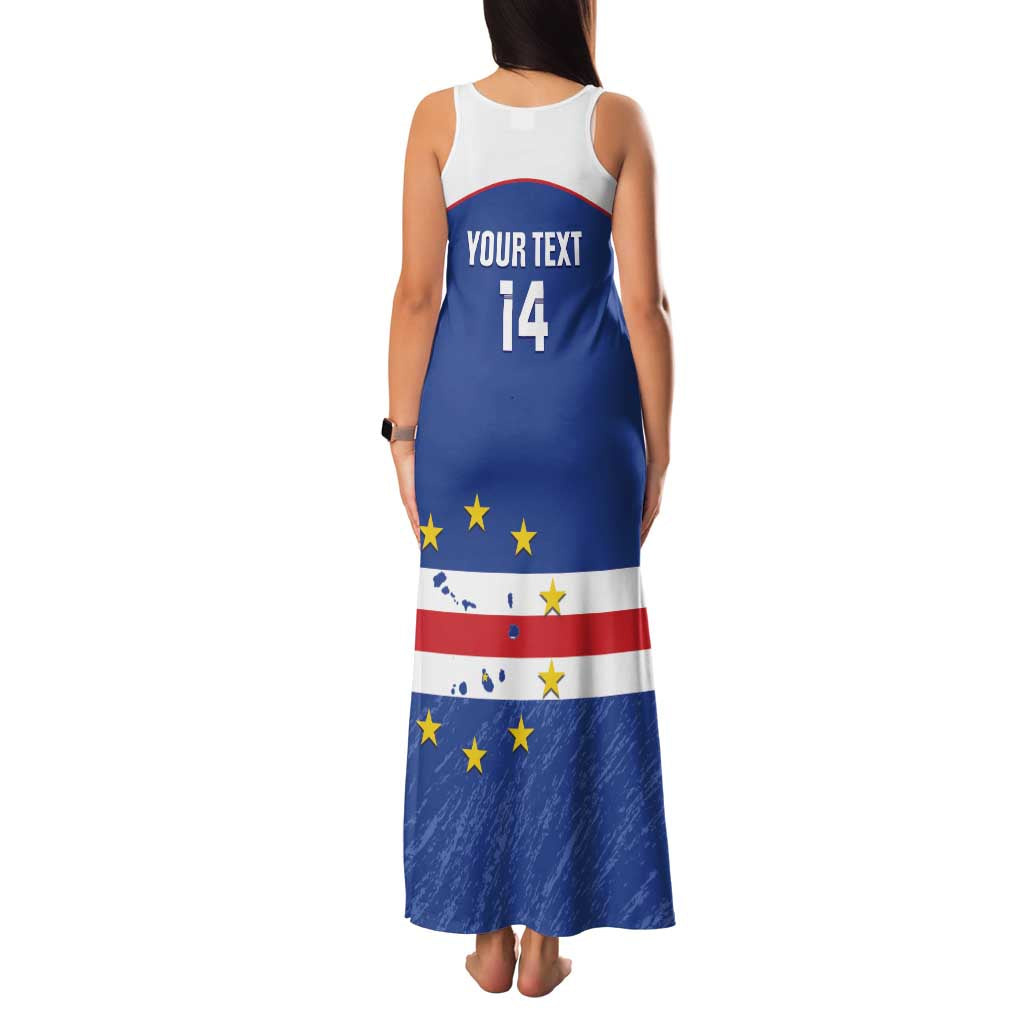 Cape Verde Football Custom Family Matching Tank Maxi Dress and Hawaiian Shirt Come On Tubaroes Azuis Shark - Wonder Print Shop