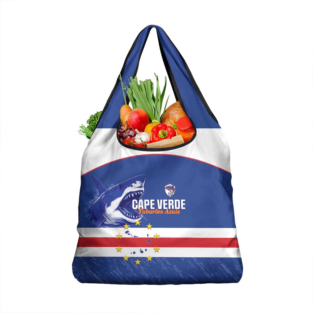 Cape Verde Football Grocery Bag Come On Tubaroes Azuis Shark - Wonder Print Shop