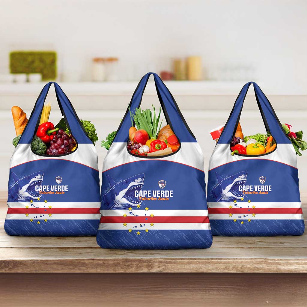 Cape Verde Football Grocery Bag Come On Tubaroes Azuis Shark - Wonder Print Shop