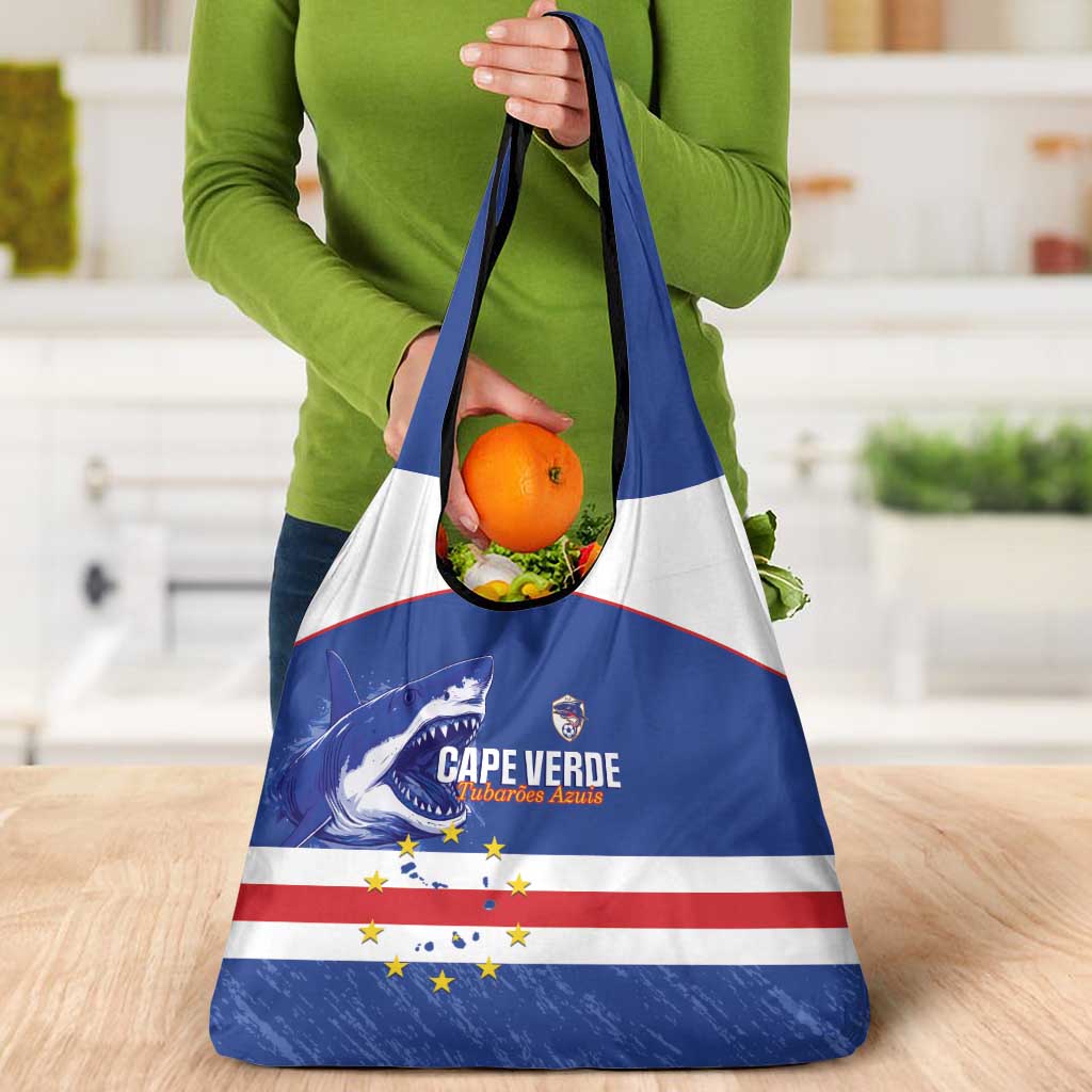 Cape Verde Football Grocery Bag Come On Tubaroes Azuis Shark - Wonder Print Shop