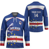 Cape Verde Football Custom Hockey Jersey Come On Tubaroes Azuis Shark - Wonder Print Shop