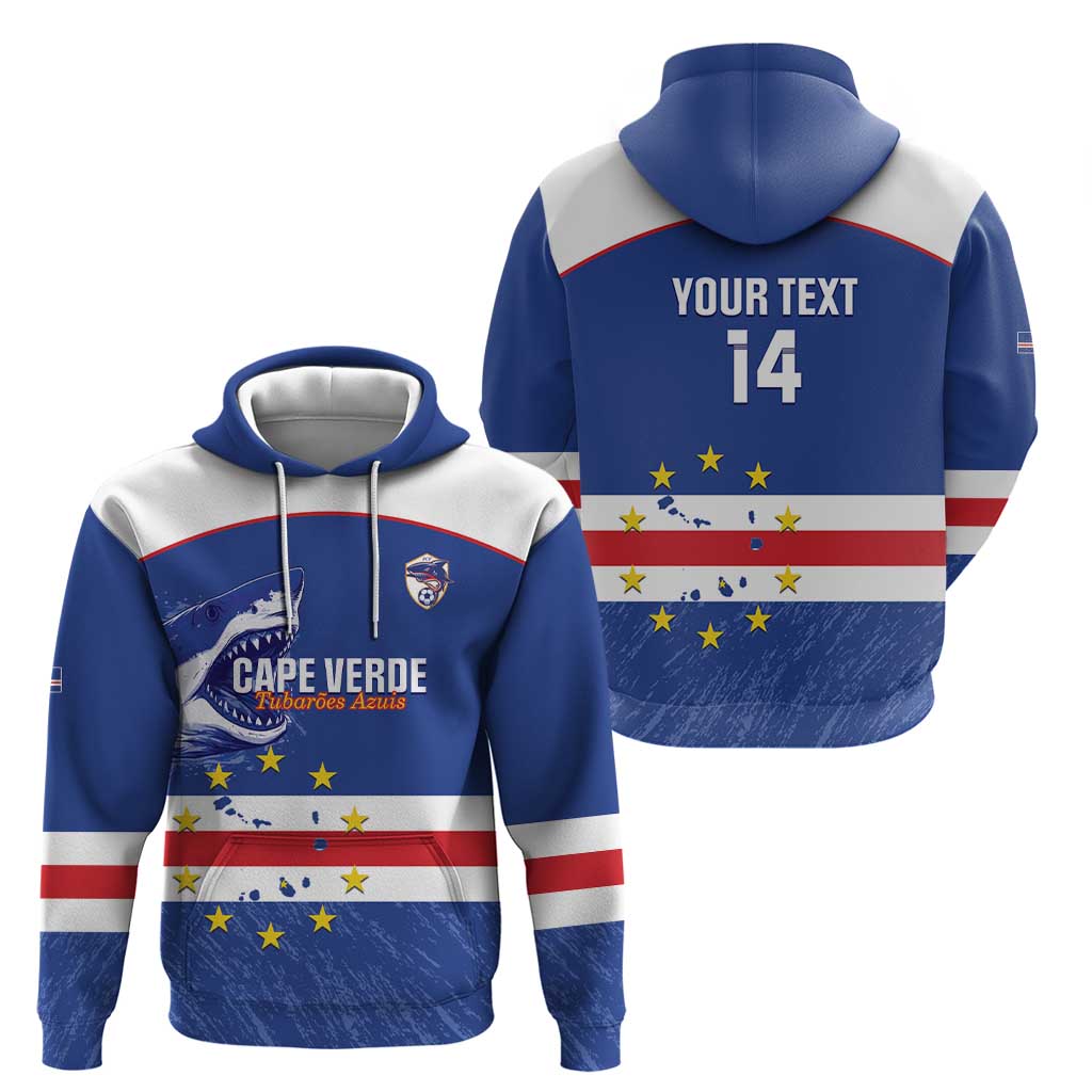 Cape Verde Football Custom Hoodie Come On Tubaroes Azuis Shark - Wonder Print Shop