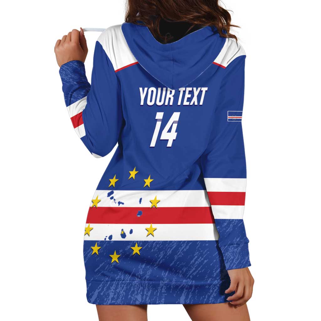 Cape Verde Football Custom Hoodie Dress Come On Tubaroes Azuis Shark - Wonder Print Shop