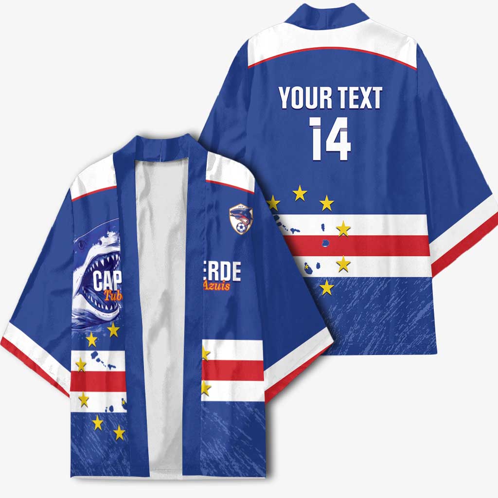 Cape Verde Football Custom Kimono Come On Tubaroes Azuis Shark - Wonder Print Shop