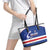 Cape Verde Football Leather Tote Bag Come On Tubaroes Azuis Shark - Wonder Print Shop