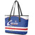 Cape Verde Football Leather Tote Bag Come On Tubaroes Azuis Shark - Wonder Print Shop