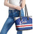 Cape Verde Football Leather Tote Bag Come On Tubaroes Azuis Shark - Wonder Print Shop