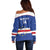 Cape Verde Football Custom Off Shoulder Sweater Come On Tubaroes Azuis Shark - Wonder Print Shop
