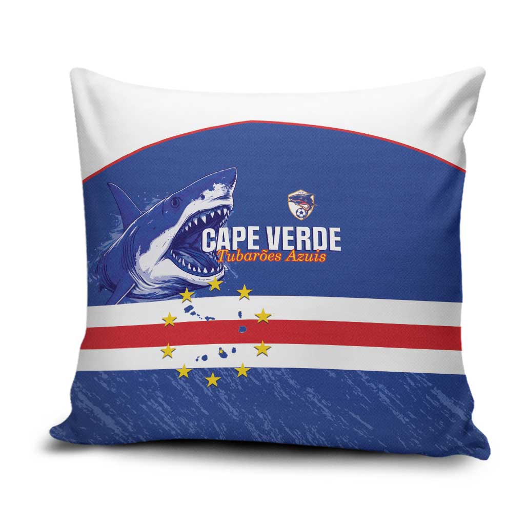 Cape Verde Football Pillow Cover Come On Tubaroes Azuis Shark - Wonder Print Shop
