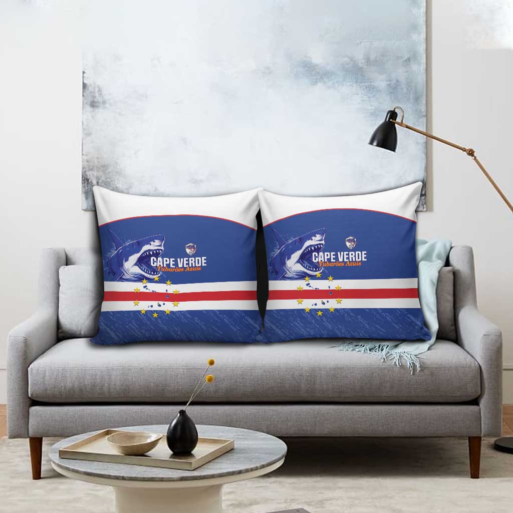 Cape Verde Football Pillow Cover Come On Tubaroes Azuis Shark - Wonder Print Shop