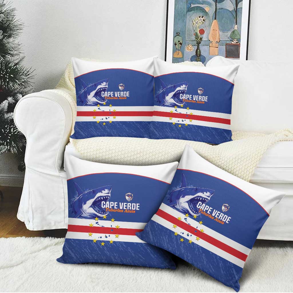 Cape Verde Football Pillow Cover Come On Tubaroes Azuis Shark - Wonder Print Shop