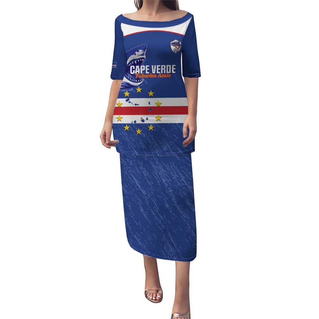 Cape Verde Football Custom Puletasi Come On Tubaroes Azuis Shark - Wonder Print Shop