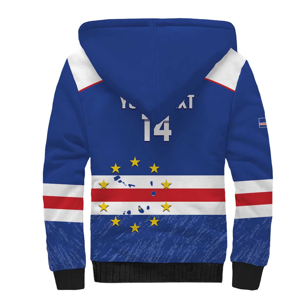 Cape Verde Football Custom Sherpa Hoodie Come On Tubaroes Azuis Shark - Wonder Print Shop
