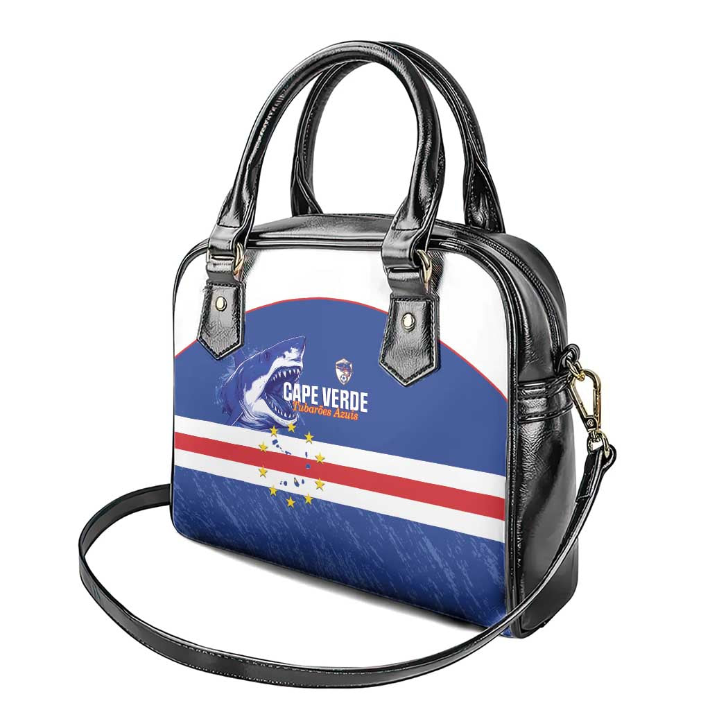 Cape Verde Football Shoulder Handbag Come On Tubaroes Azuis Shark - Wonder Print Shop