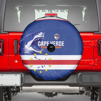 Cape Verde Football Spare Tire Cover Come On Tubaroes Azuis Shark - Wonder Print Shop