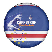 Cape Verde Football Spare Tire Cover Come On Tubaroes Azuis Shark - Wonder Print Shop