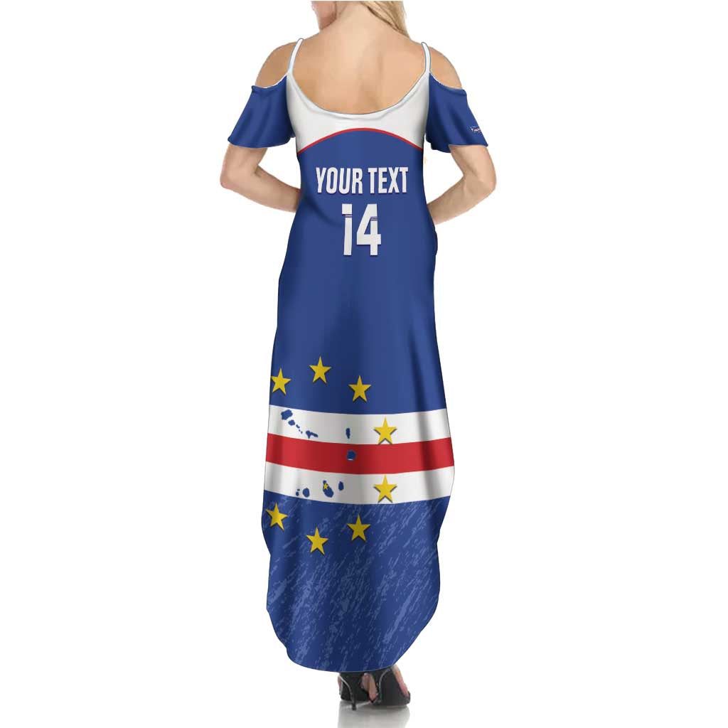Cape Verde Football Custom Summer Maxi Dress Come On Tubaroes Azuis Shark - Wonder Print Shop
