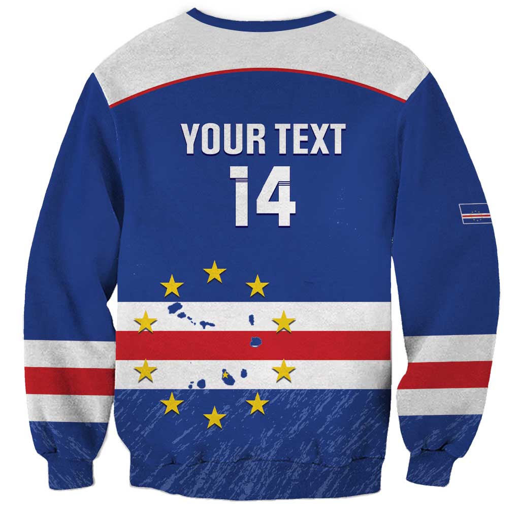 Cape Verde Football Custom Sweatshirt Come On Tubaroes Azuis Shark - Wonder Print Shop