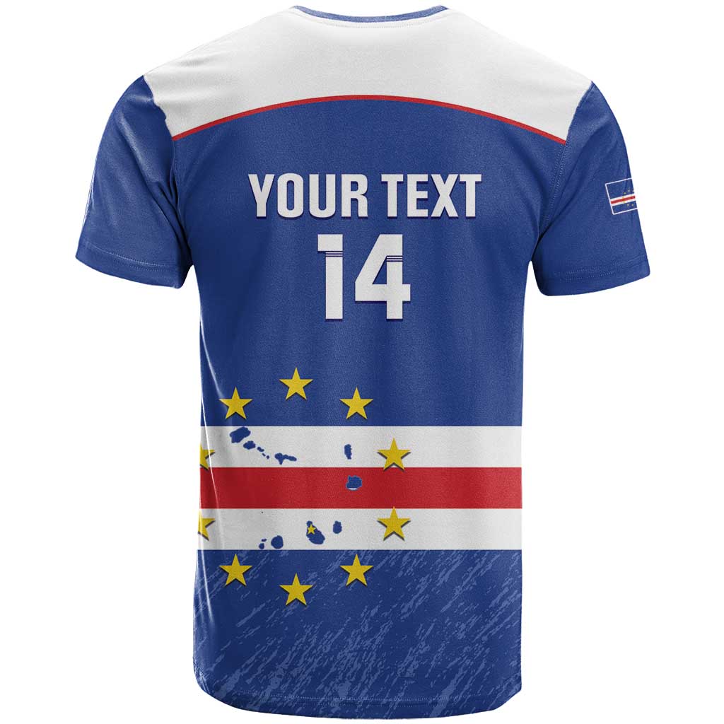 Cape Verde Football Custom T Shirt Come On Tubaroes Azuis Shark - Wonder Print Shop