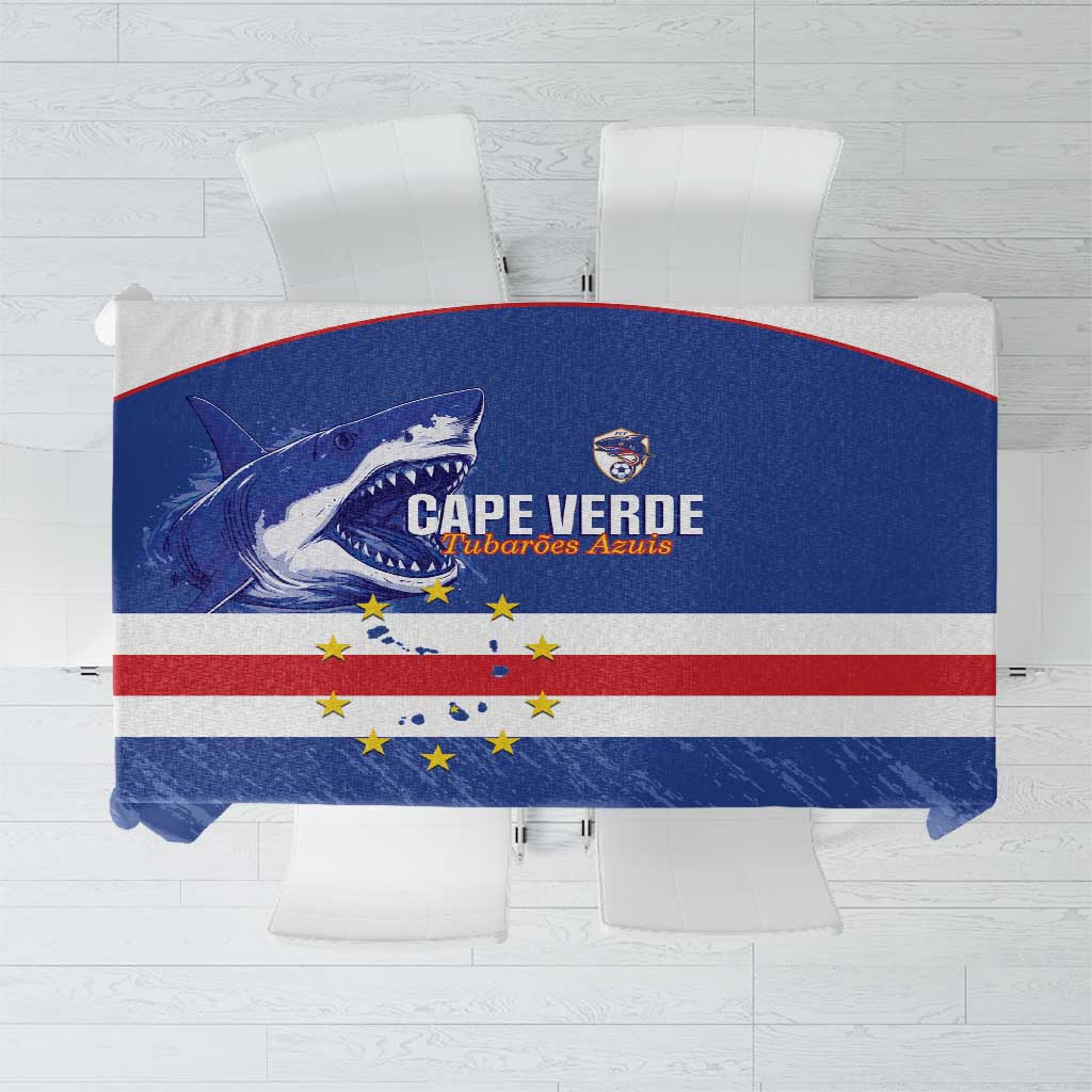 Cape Verde Football Tablecloth Come On Tubaroes Azuis Shark - Wonder Print Shop