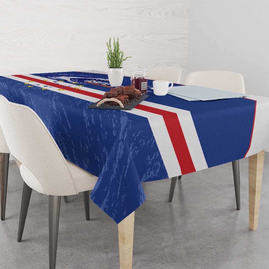 Cape Verde Football Tablecloth Come On Tubaroes Azuis Shark - Wonder Print Shop