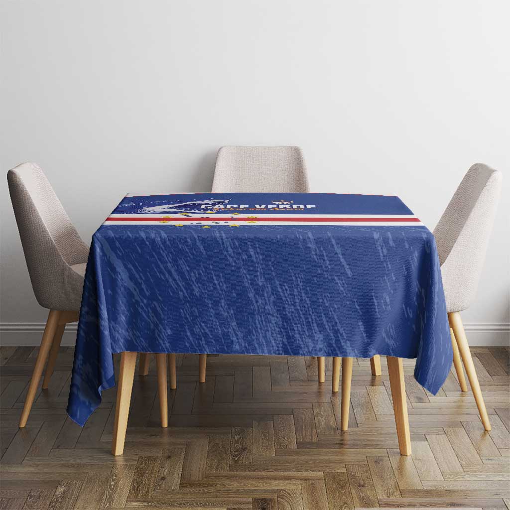 Cape Verde Football Tablecloth Come On Tubaroes Azuis Shark - Wonder Print Shop